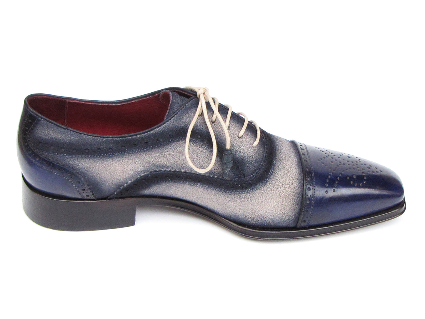 Ruby Ophion Footwear Paul Parkman Navy & Grey Captoe Oxfords (ID#024-BLS)