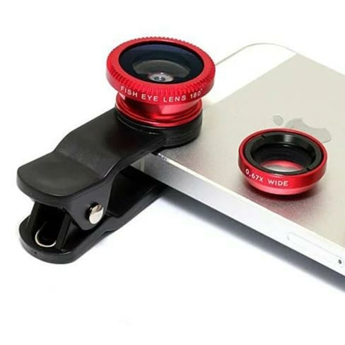 Salmon Lucky Audio & Video 3-in-1 Universal Clip on Smartphone Camera Lens