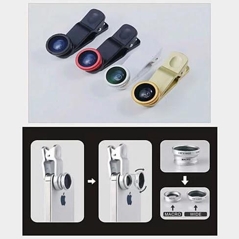 Salmon Lucky Audio & Video 3-in-1 Universal Clip on Smartphone Camera Lens