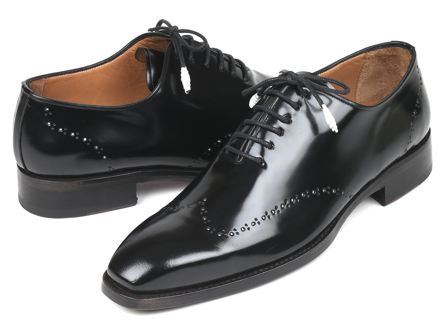 Ruby Ophion Footwear Paul Parkman Goodyear Welted Wingtip Oxfords Black Polished Leather Shoe's