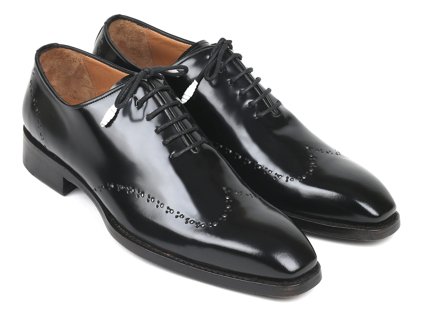 Ruby Ophion Footwear Paul Parkman Goodyear Welted Wingtip Oxfords Black Polished Leather Shoe's