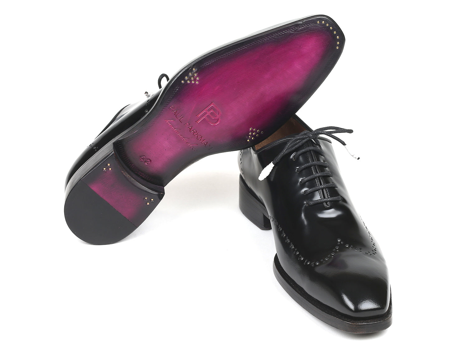 Ruby Ophion Footwear Paul Parkman Goodyear Welted Wingtip Oxfords Black Polished Leather Shoe's