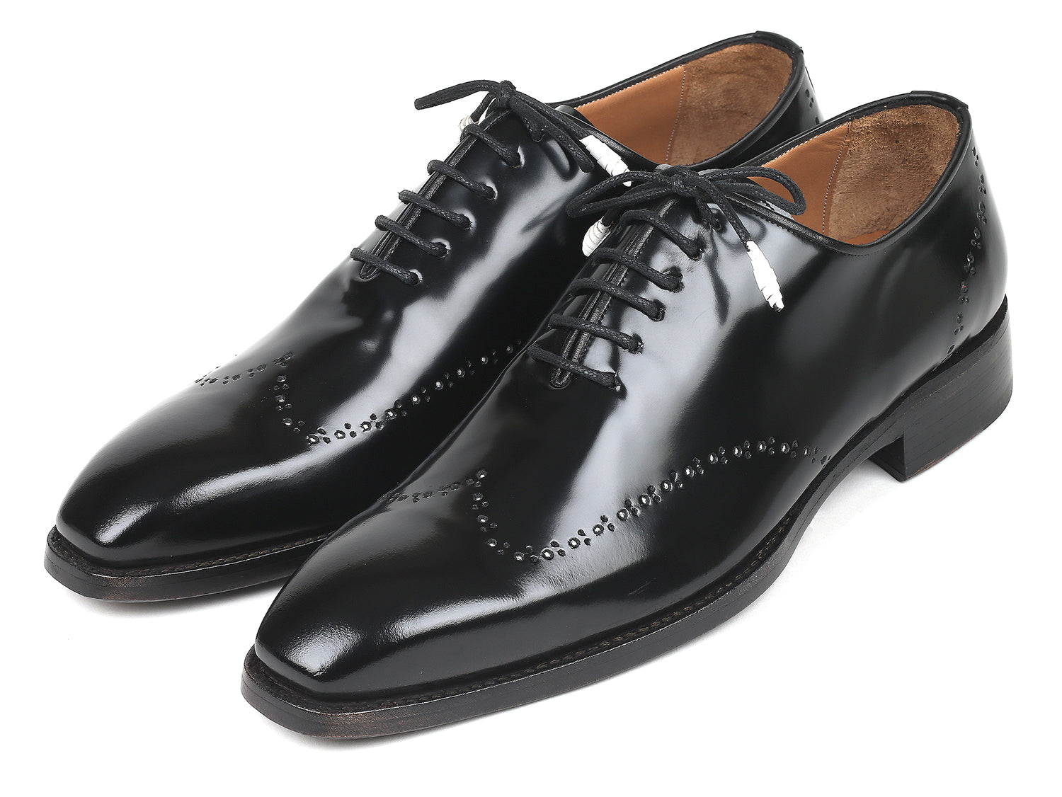 Ruby Ophion Footwear Paul Parkman Goodyear Welted Wingtip Oxfords Black Polished Leather Shoe's