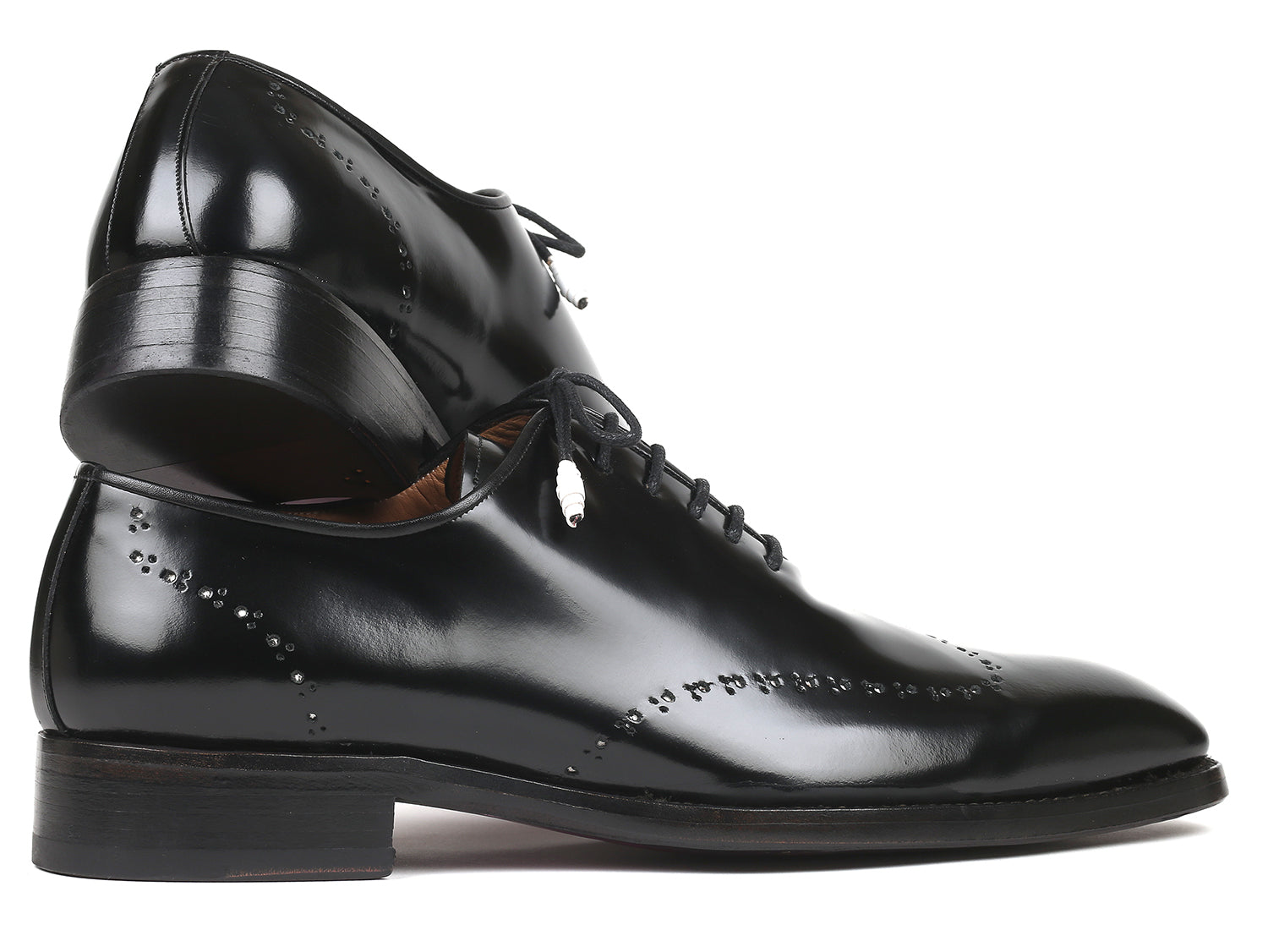 Ruby Ophion Footwear Paul Parkman Goodyear Welted Wingtip Oxfords Black Polished Leather Shoe's