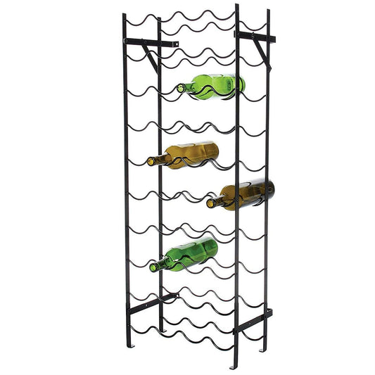 Yellow Crius Other Black Metal 40-Bottle Wine Rack with Wall Anchors