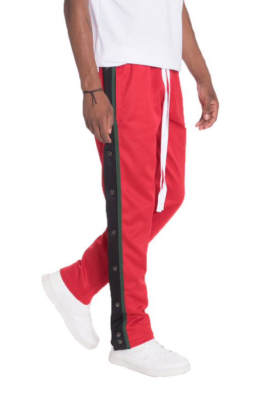 Lime Milo Pants Lime Milo Men's Red& Black Snap Button Track Pants