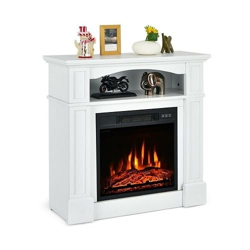 Yellow Crius Other 32 inch 1,400 Watt Electric TV Stand Fireplace with Shelf