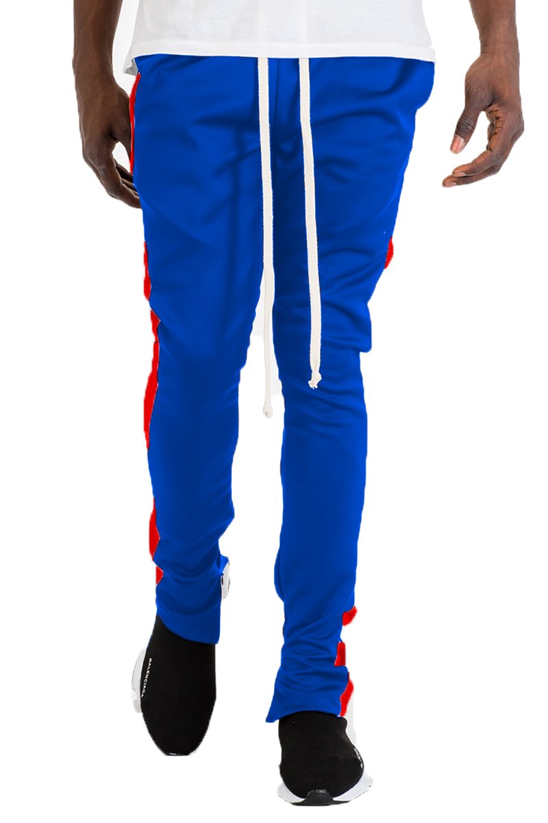 Lime Milo Men's Clothing Lime Milo Men's Blue & Orange Slim Fit Track Pants