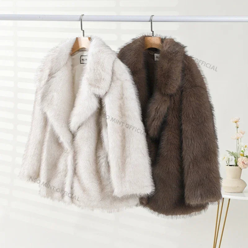 AliExpress Jackets & Coats Neo Mint Woman's Oversized Gradient Fur Coat