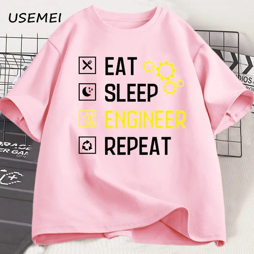 AliExpress Other Men's Engineer "Eat, Sleep, Engineer" Printed T-shirt