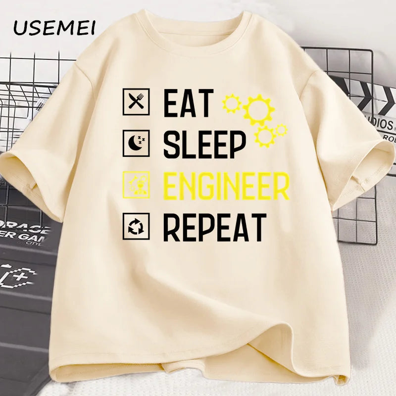 AliExpress Other Men's Engineer "Eat, Sleep, Engineer" Printed T-shirt