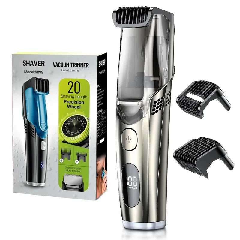 Maroon Asteria Haircare Men's Vacuum Beard Trimmer With 2 Combs (1-20mm)