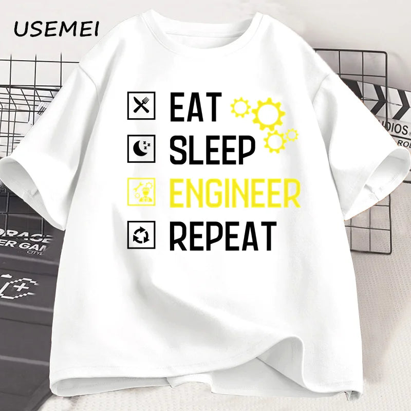 AliExpress Other Men's Engineer "Eat, Sleep, Engineer" Printed T-shirt