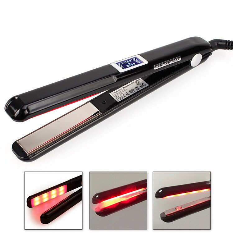 Maroon Asteria Haircare Hair Straightener Infrared and Ultrasonic Profession Cold Hair Press