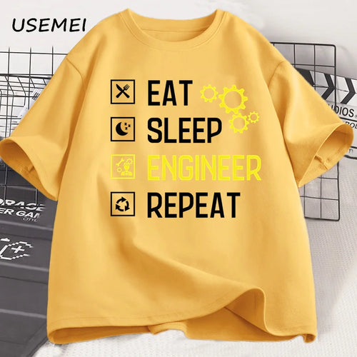 AliExpress Other Men's Engineer "Eat, Sleep, Engineer" Printed T-shirt