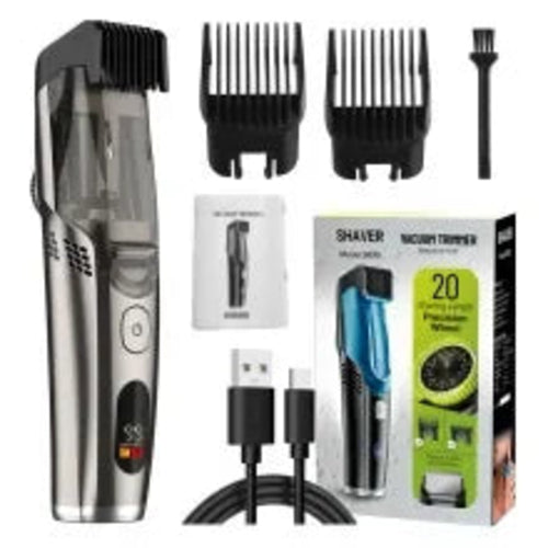 Maroon Asteria Haircare Men's Vacuum Beard Trimmer With 2 Combs (1-20mm)