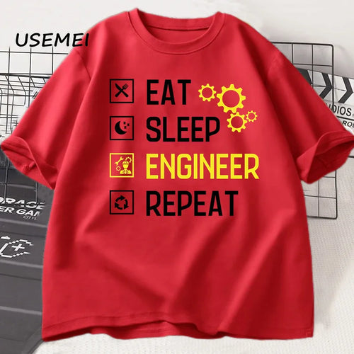 AliExpress Other Men's Engineer "Eat, Sleep, Engineer" Printed T-shirt