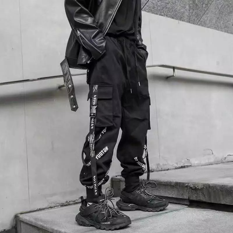 AliExpress Other Men's Classic Letter Ribbons Cargo Pants