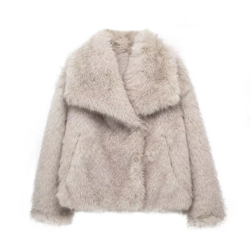 AliExpress Other TRAF Woman's Cropped Faux Fur Jacket