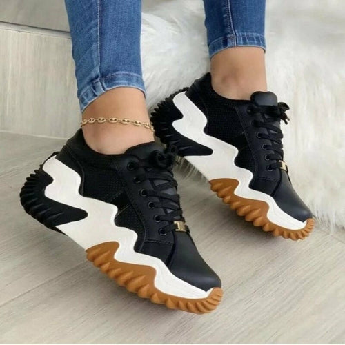 Coffee Jasper Sneakers & Runners Woman's Breathable Vulcanized Platform Sneakers