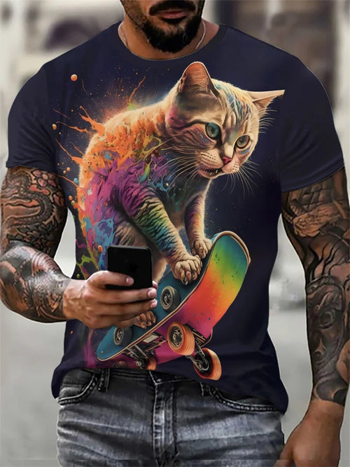 AliExpress Other Men's Hip Hop Rock Cat Short Sleeved T-Shirts