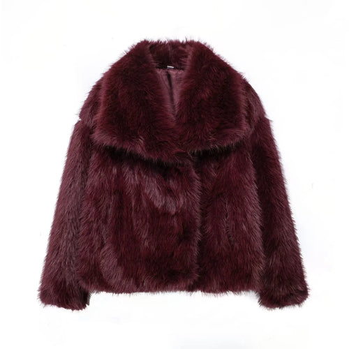 AliExpress Other TRAF Woman's Cropped Faux Fur Jacket