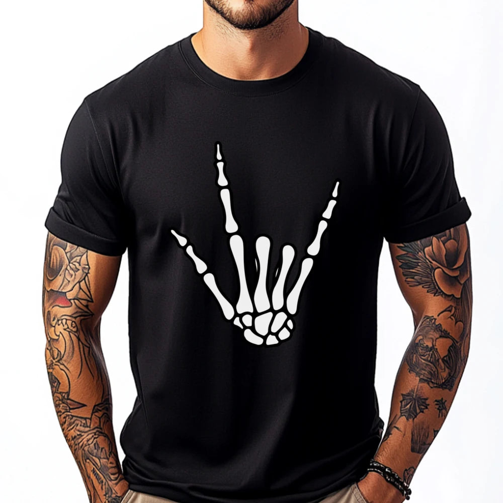 AliExpress Other Men's Hard Core Skeleton Hand Printed T-Shirt