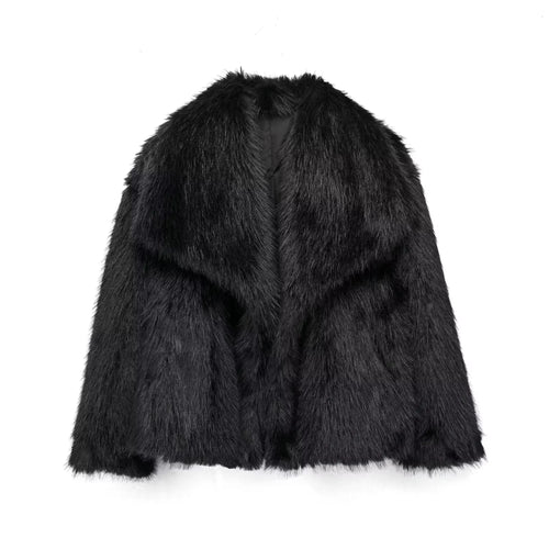 AliExpress Other TRAF Woman's Cropped Faux Fur Jacket