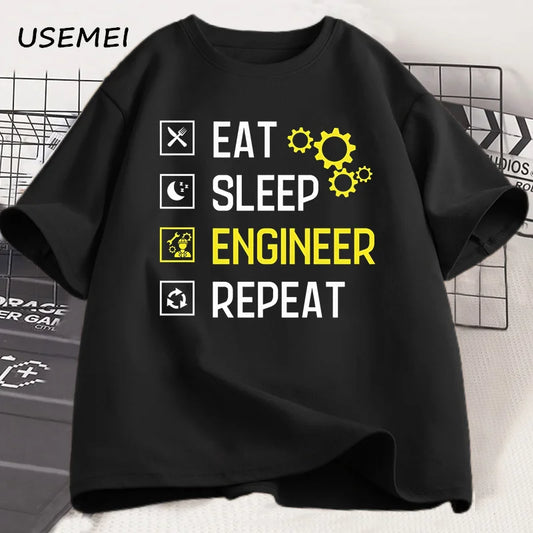 AliExpress Other Men's Engineer "Eat, Sleep, Engineer" Printed T-shirt