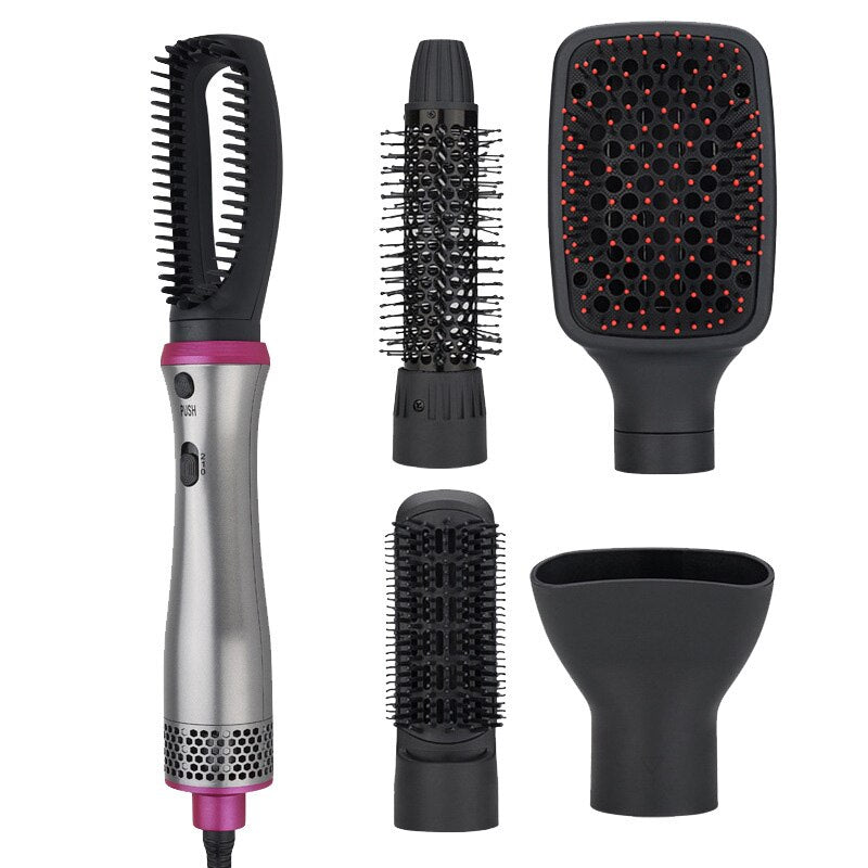 Maroon Asteria Haircare Upgraded Multifunctional Hot Air Curling Comb 5 in 1