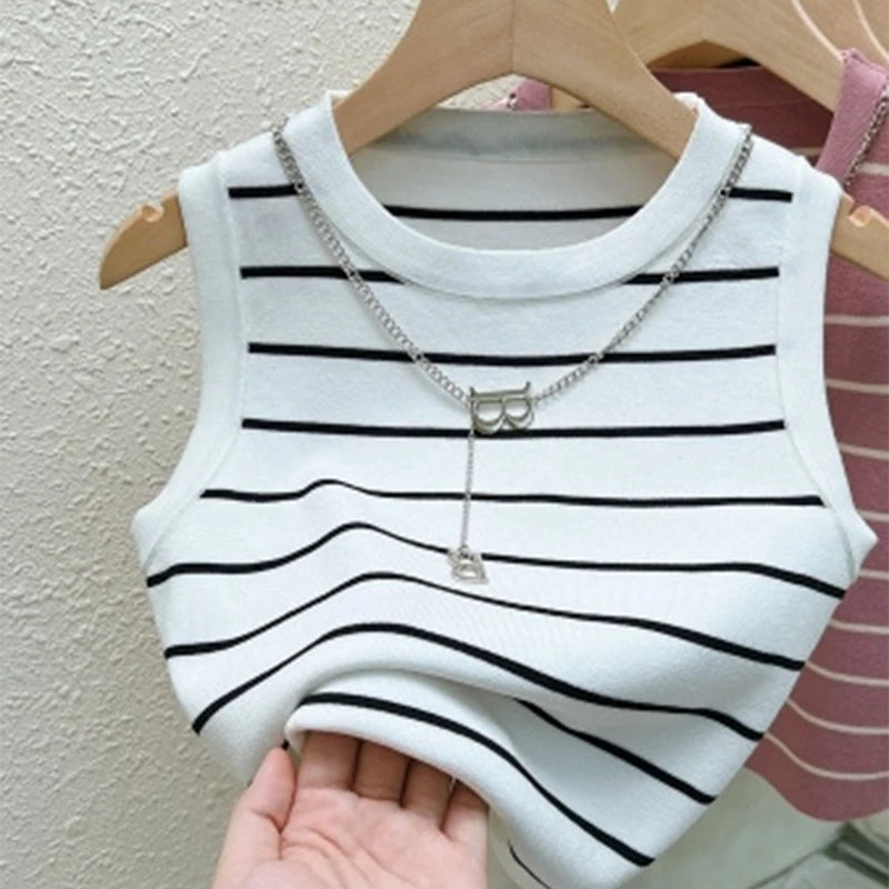 AliExpress Other Four Seasons Ladies Striped Sweater Vest