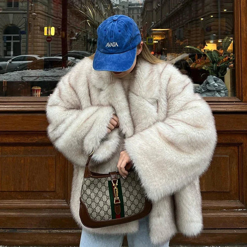 AliExpress Jackets & Coats Neo Mint Woman's Oversized Gradient Fur Coat