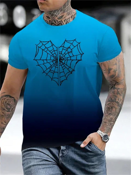 AliExpress Other Men's Spiderweb Heart Printed T-shirt