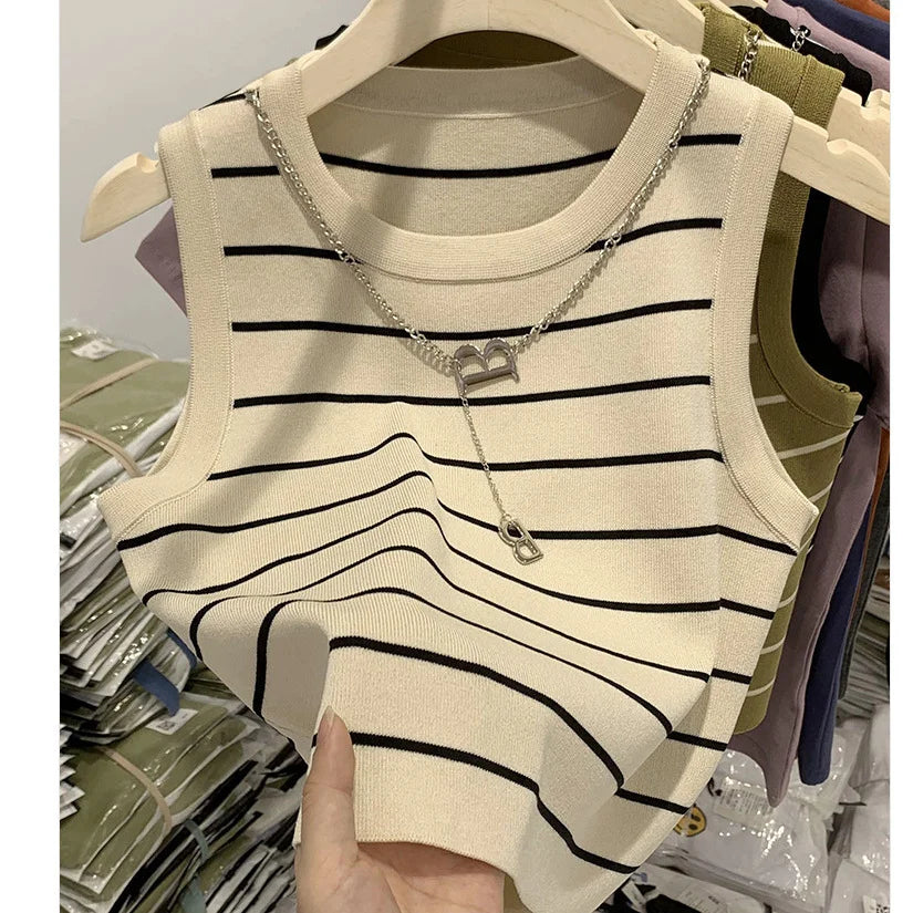 AliExpress Other Four Seasons Ladies Striped Sweater Vest