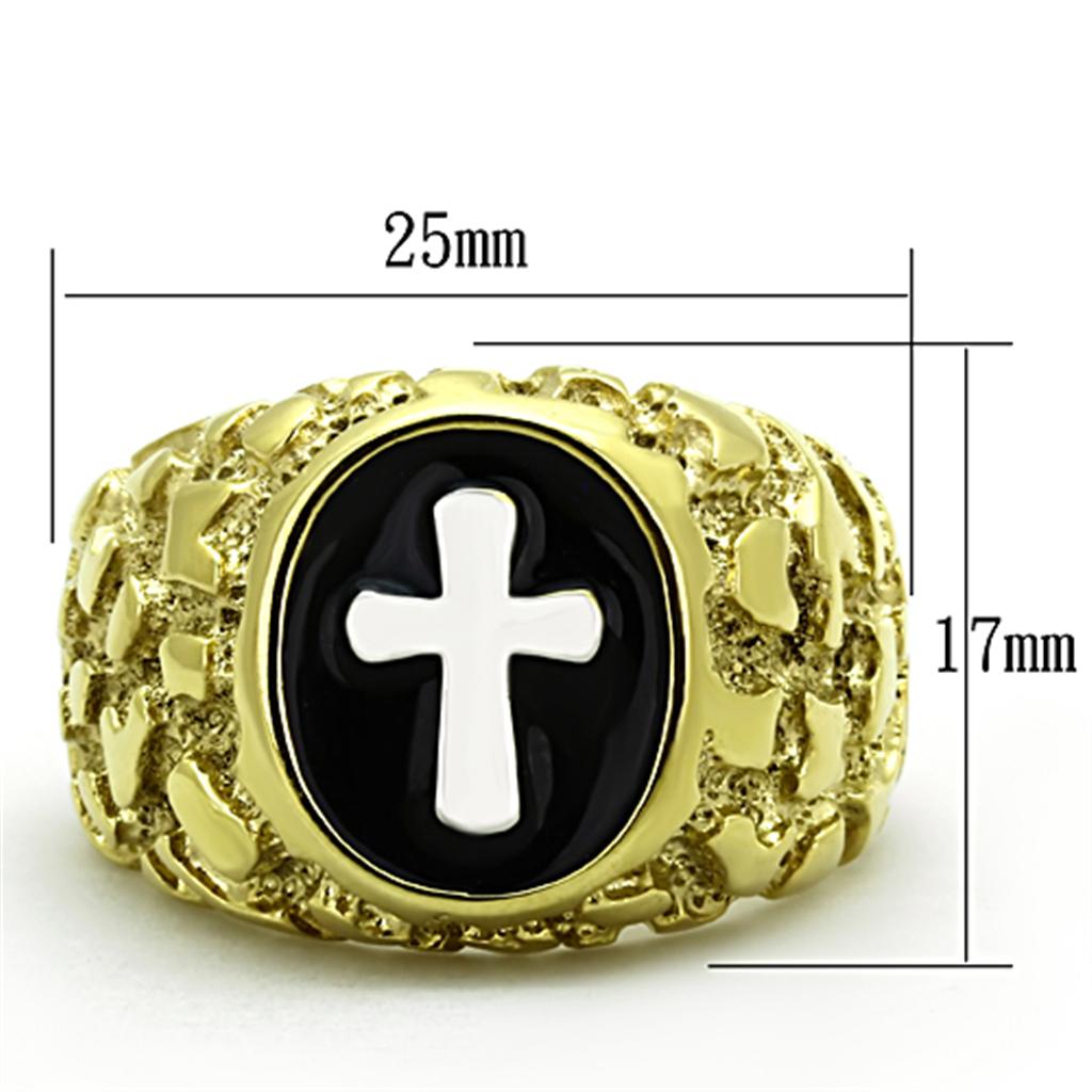 Lavender Birch Jewelry & Watches Men Stainless Steel Gold Cross Designer Ring