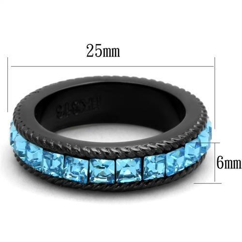 Turquoise Tiger Jewelry & Watches Men's Black(Ion Plating) Stainless Steel Ring