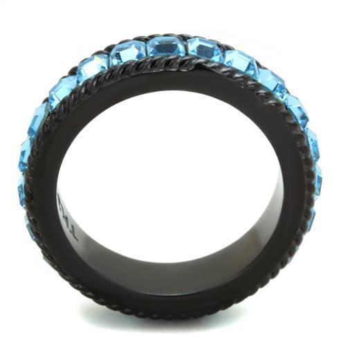 Turquoise Tiger Jewelry & Watches Men's Black(Ion Plating) Stainless Steel Ring