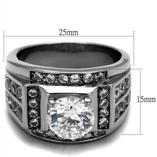 Lavender Birch Jewelry & Watches Men Stainless Steel Cubic Zirconia Ring