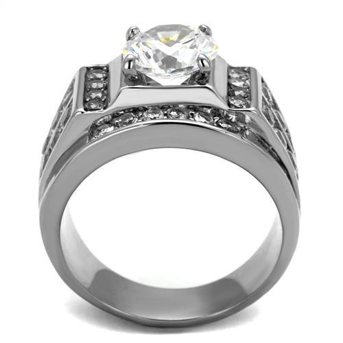 Lavender Birch Jewelry & Watches Men Stainless Steel Cubic Zirconia Ring