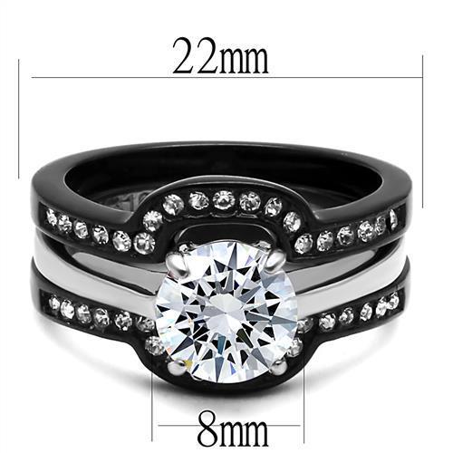 Lavender Birch Jewelry & Watches Women Stainless Steel Cubic Zirconia Ring