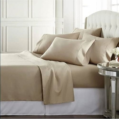 Yellow Crius Other 4-Piece King size Taupe 100-Percent Egyptian Cotton 1000 Thread Count