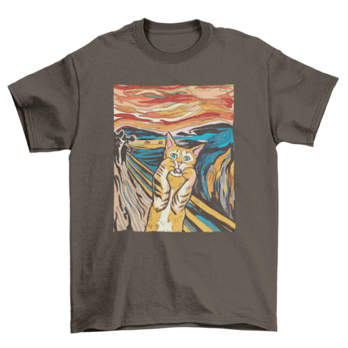 Turquoise Theseus T-shirts The Scream Parody Cat T-Shirt