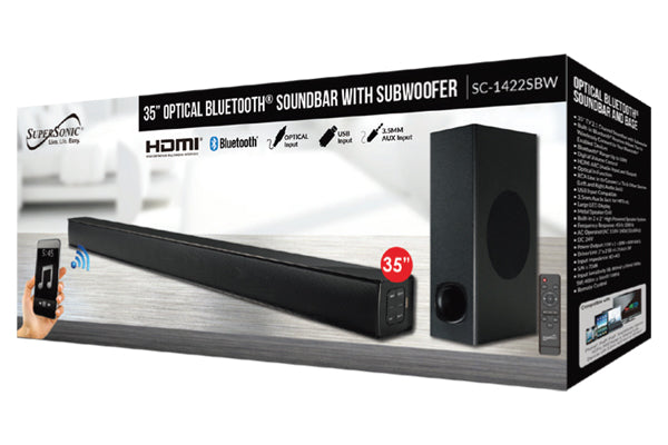 Sky Iapetus Audio & Video 35" Optical Bluetooth Soundbar and Subwoofer with Large LED Display