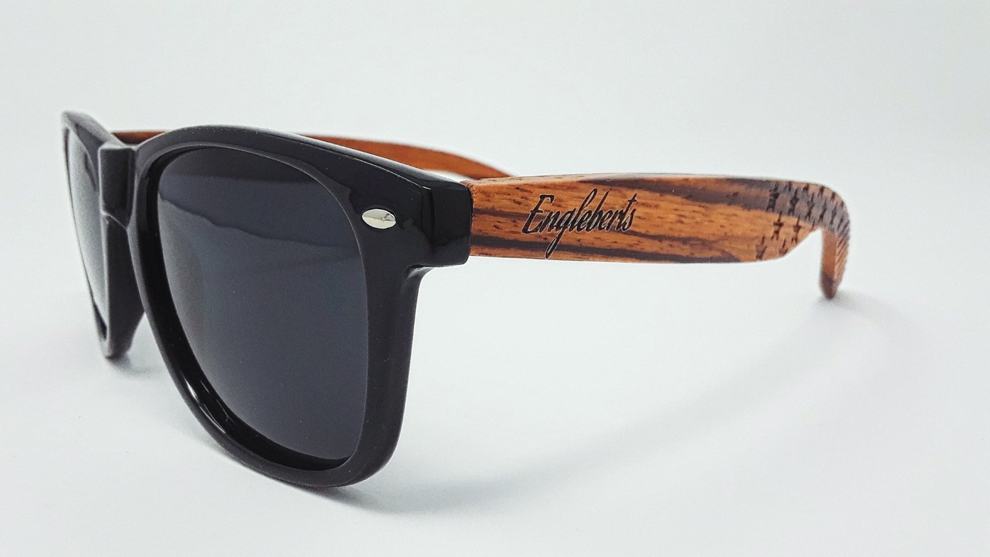 Purple Ariadne Sunglasses Zebrawood Sunglasses, Stars and Bars With Wooden Case, Polarized,