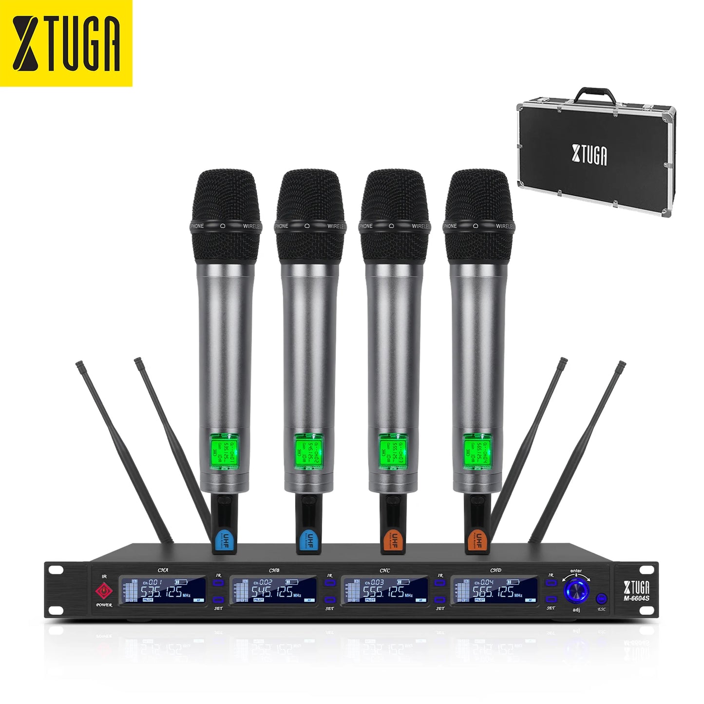 Next Level Fly Xtuga M-6604S flight case packaging wireless microphone 4 channel aluminum alloy