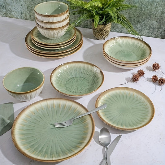 Champagne Apollo Home & Garden Elegant Nordic Ceramic Plates Premium Vintage Dinnerware Set