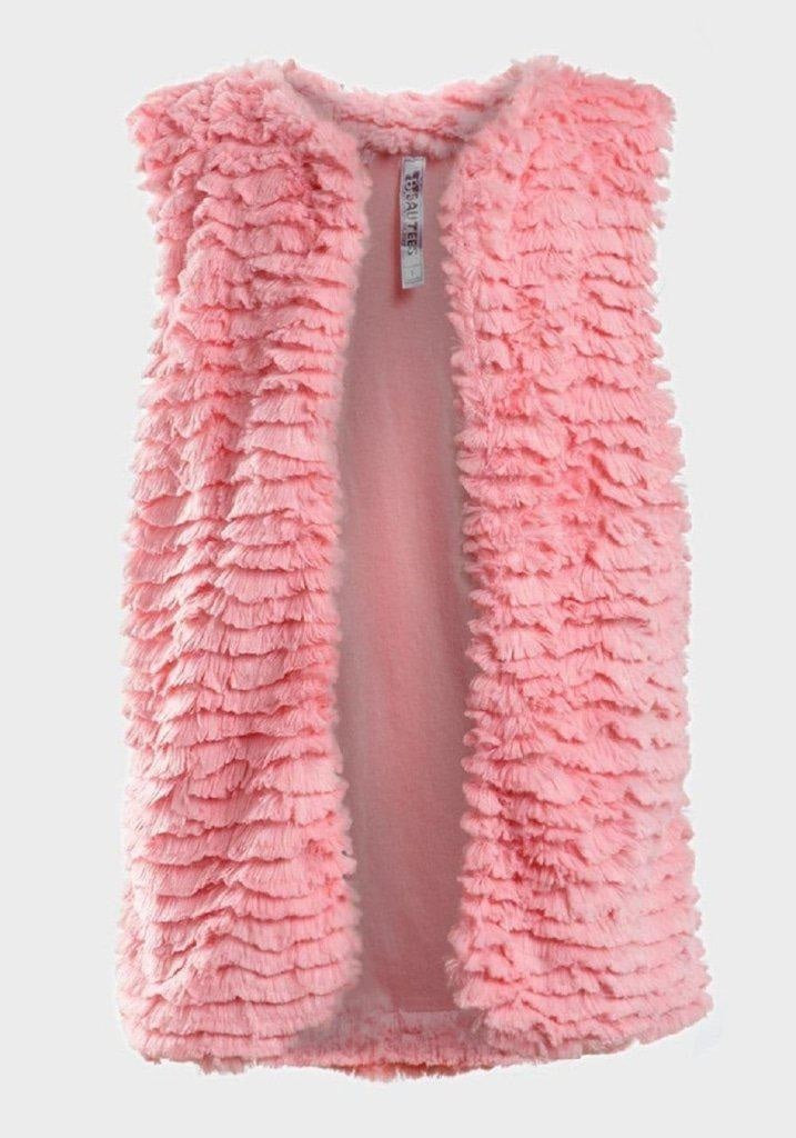 Rose Eleusis Jackets & Coats Beautees - Baby Girls Bodywarmer Faux Fur Pink