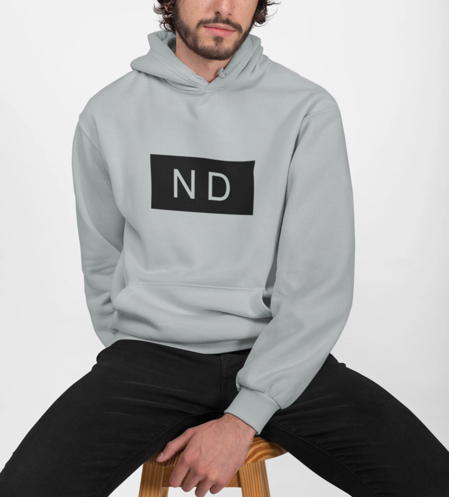 Yellow Pandora Sweaters & Hoodies Yellow Pandora Men's Navy Blue Street Style "ND" Hooded Sweatshirt