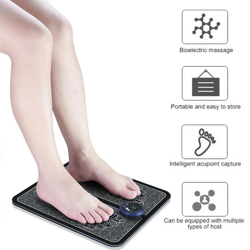 Teal Simba Healthcare Electric EMS Foot Massager Pad Foot Muscle Stimulator Leg Massage