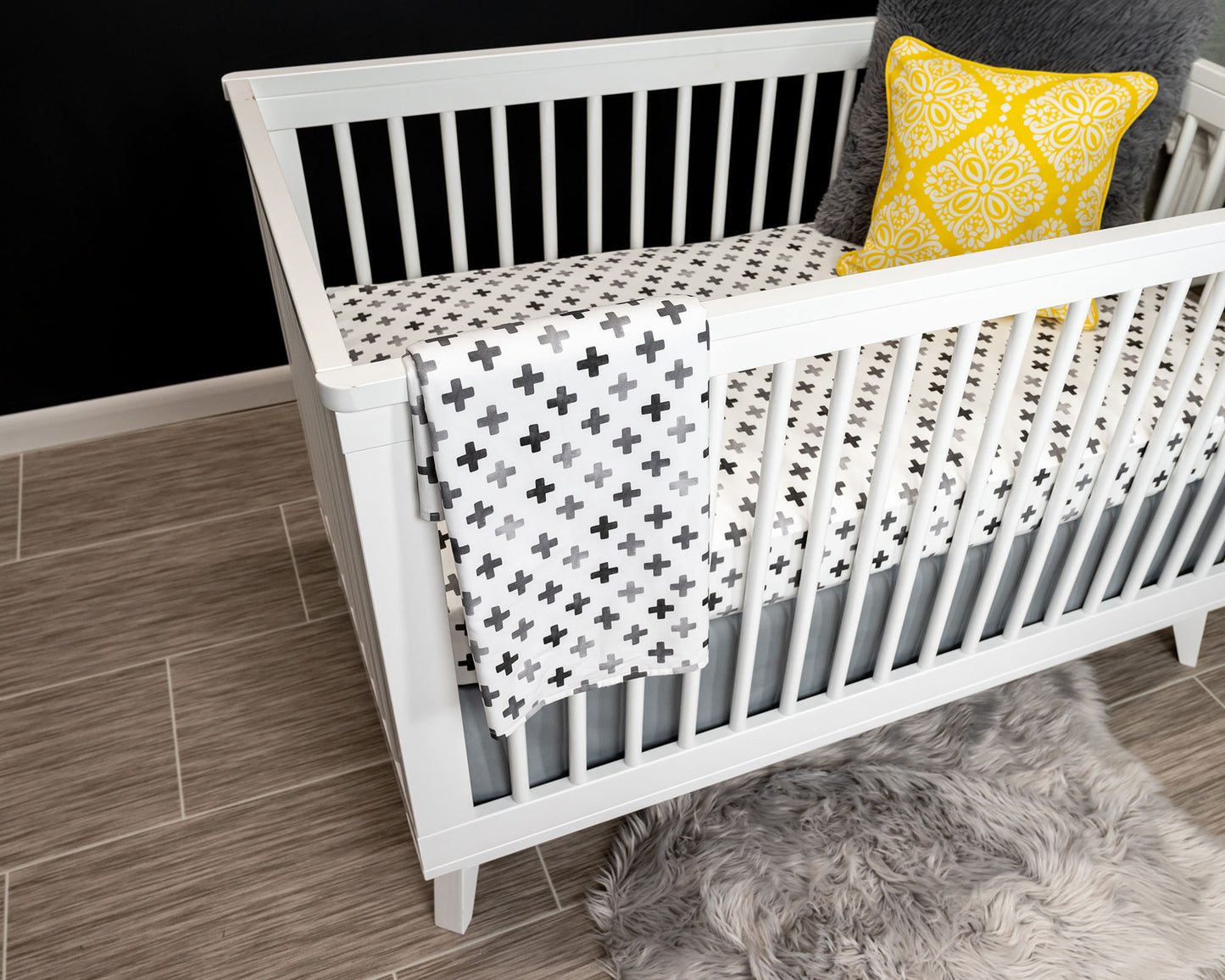 Gold Briseis Blankets & Pillows Hugo's Hazy Cross Classic Crib Bedding Set